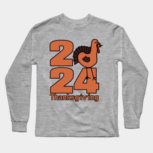 Thanksgiving 2024 Cute Turkey Long Sleeve T-Shirt